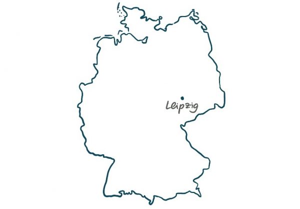 Deutschlandkarte Leipzig markiert