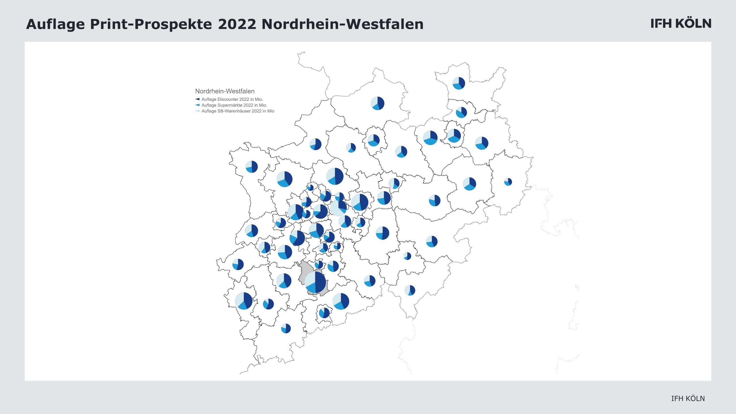 Karte von NRW mit Auflagenverteilung von Prospekten